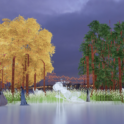  许愿树 景观树 大树su模型 