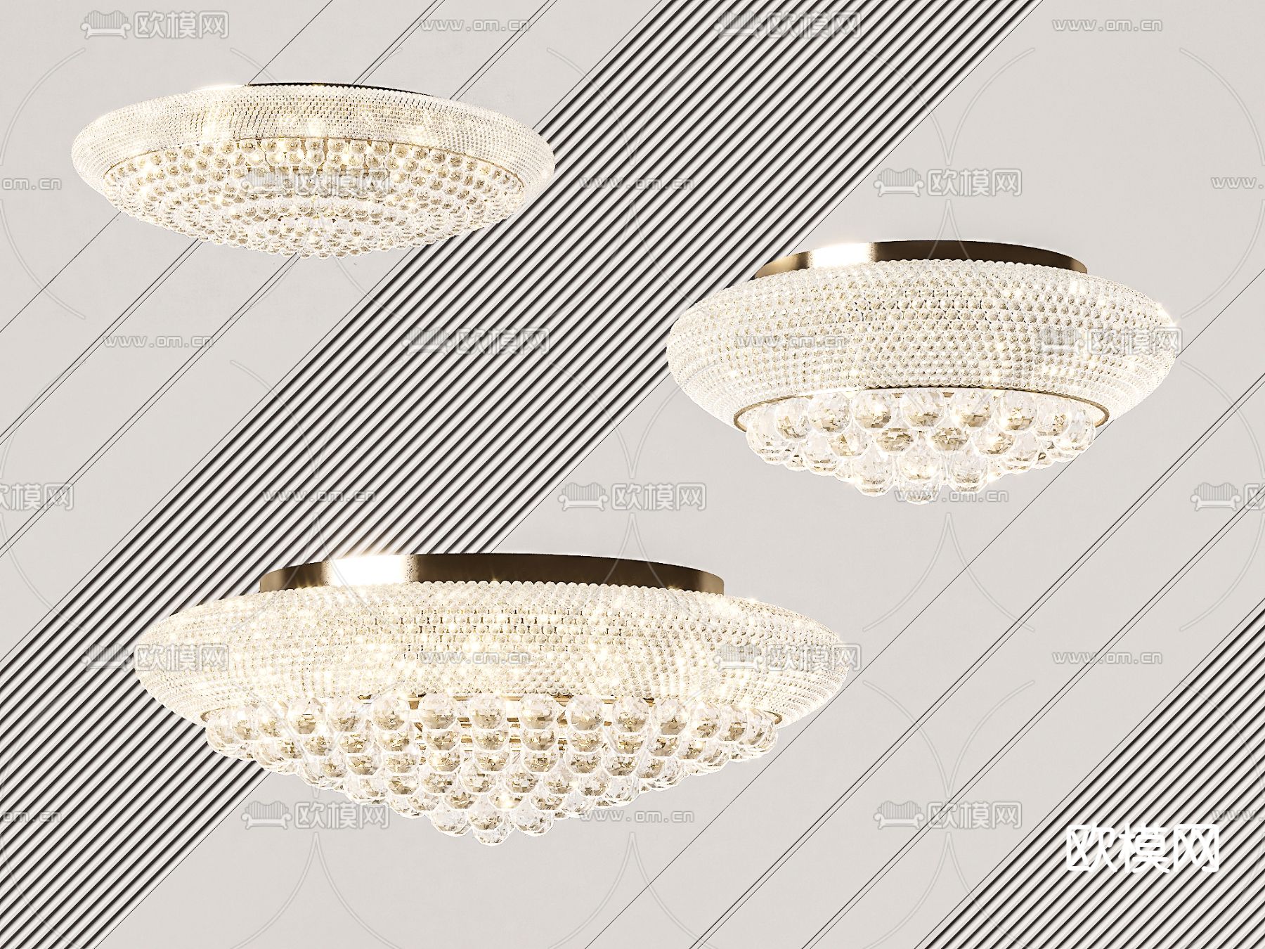 水晶吊灯 大厅吊灯3d模型下载