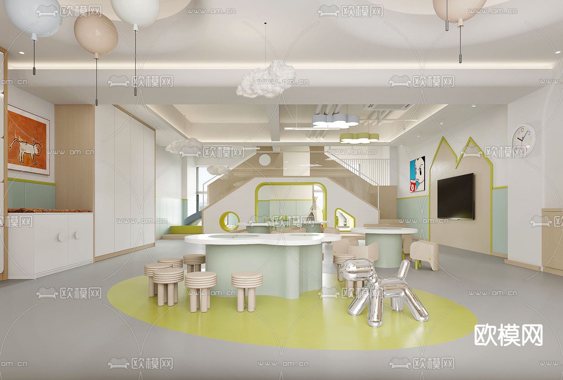 早教幼儿园 教室3d模型下载