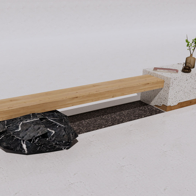  公共长凳 景观座椅 坐凳su模型 