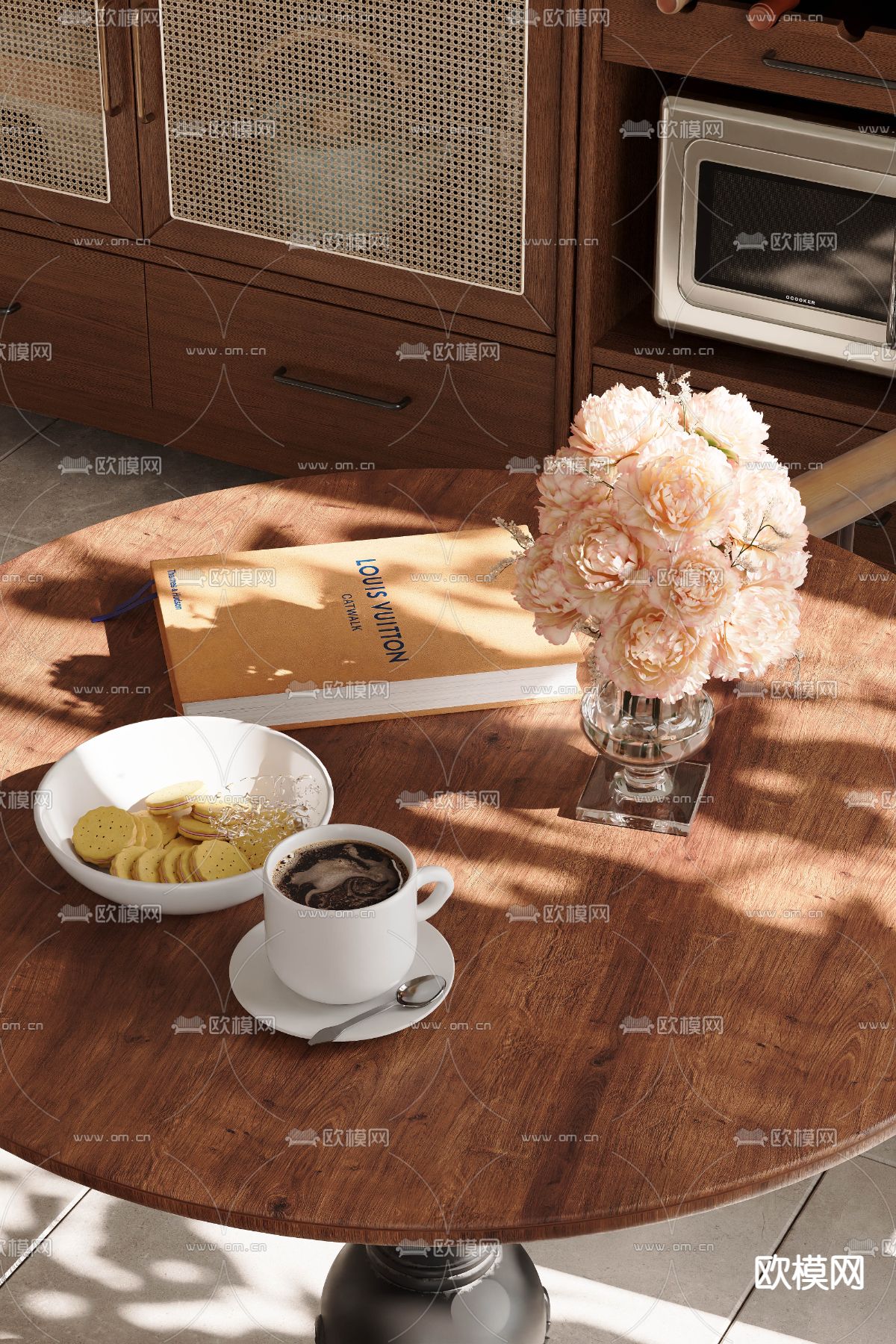 简美休闲桌椅3d模型下载（渲染图3）