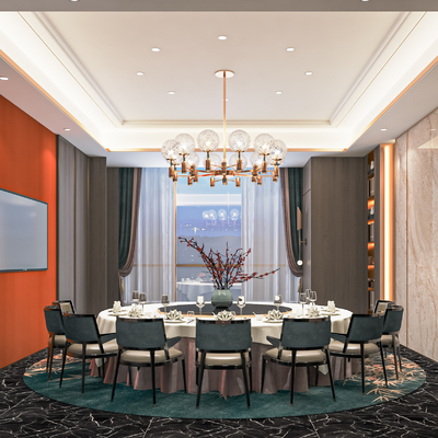  中餐厅包间 包房 包厢su模型 