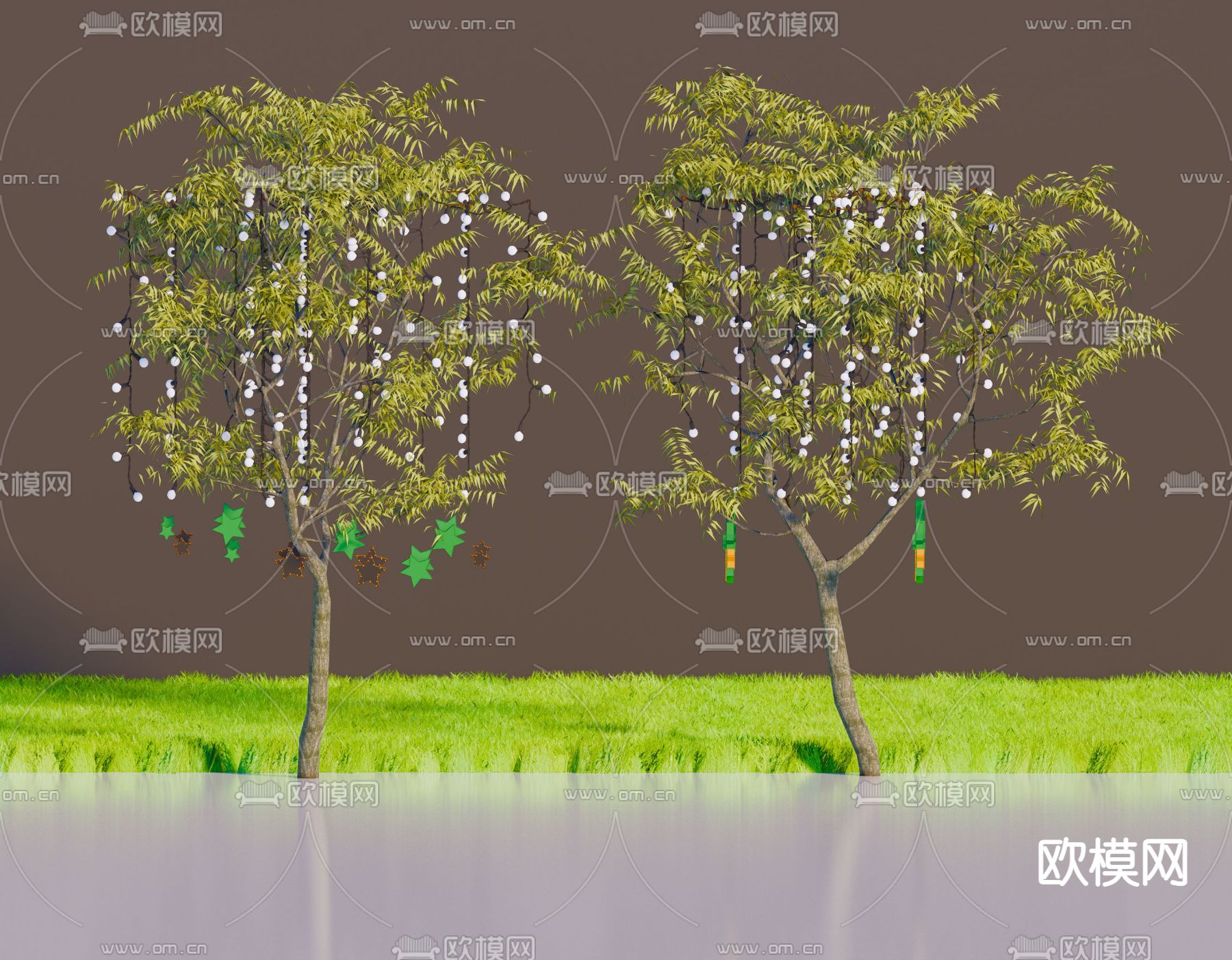 景观树灯 挂树灯 照树灯su模型下载（渲染图1）