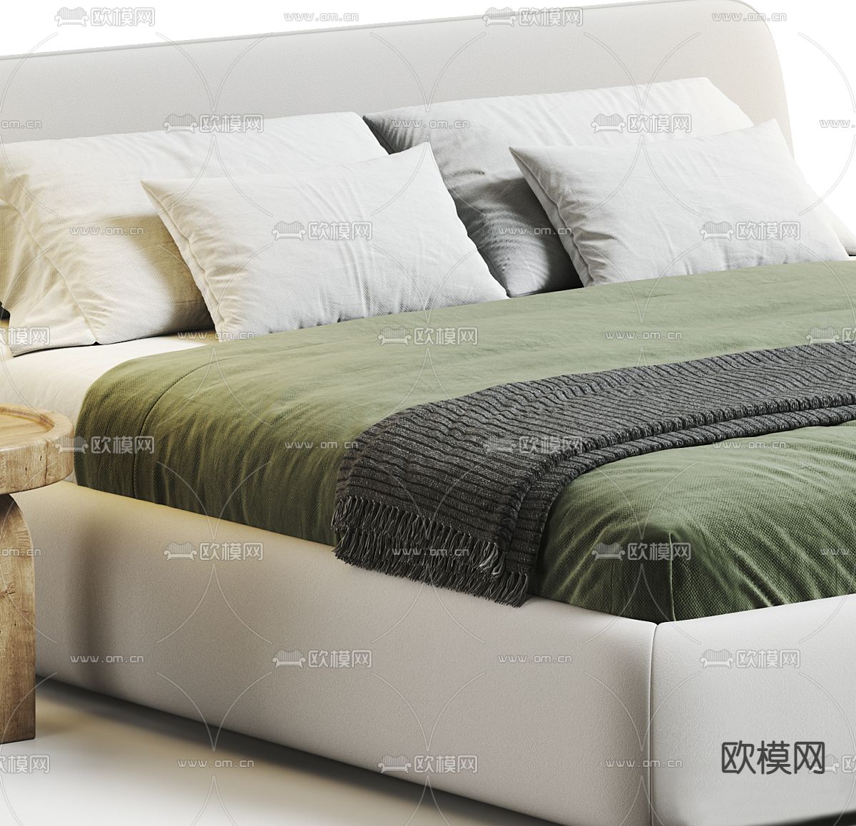 poliform双人床3d模型下载（渲染图2）