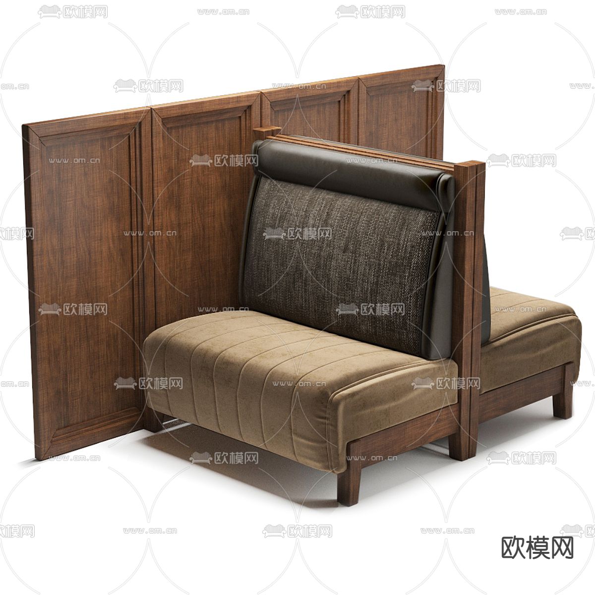 现代卡座沙发3d模型下载