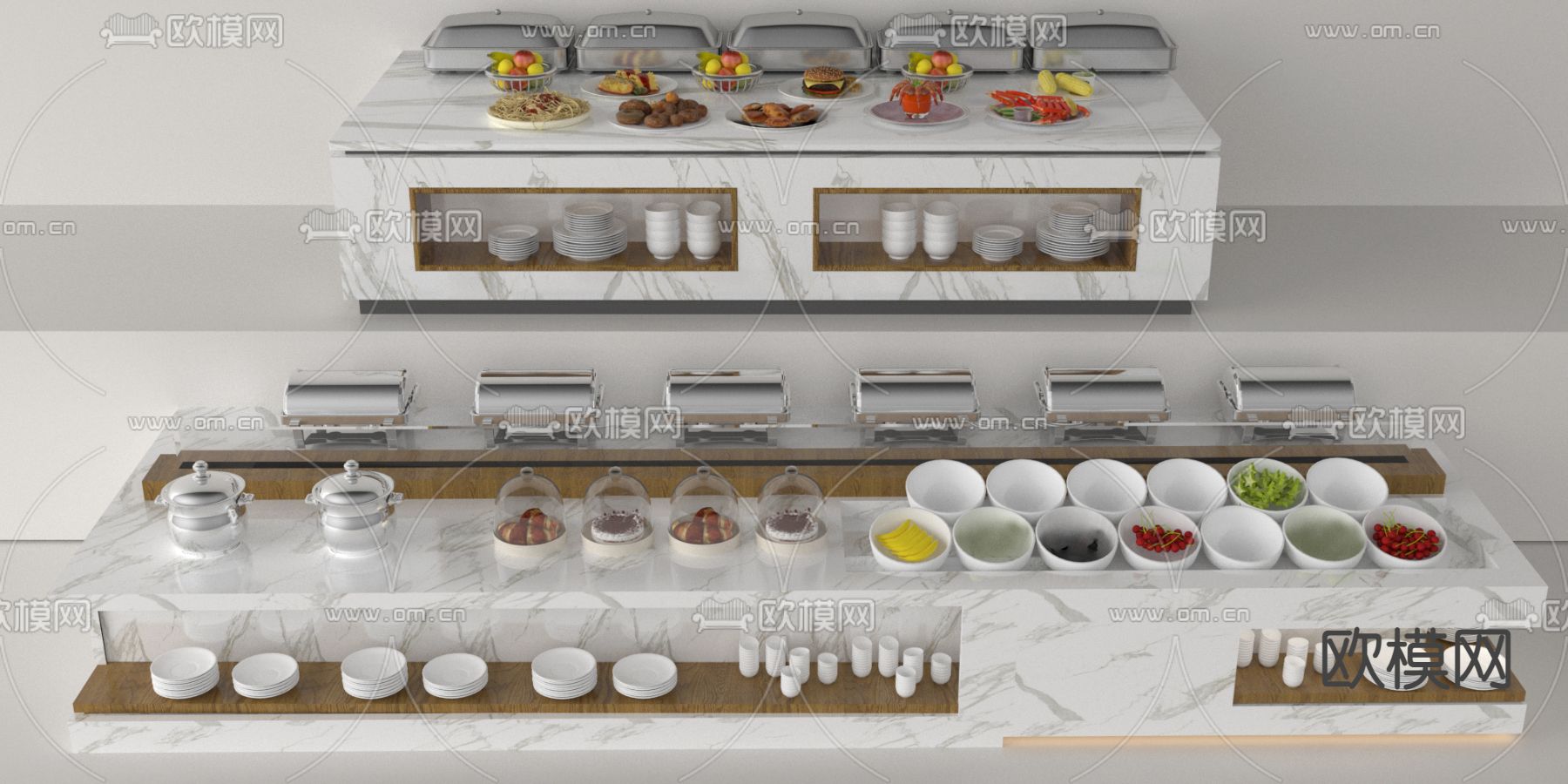 餐厅自助台 小料台3d模型下载