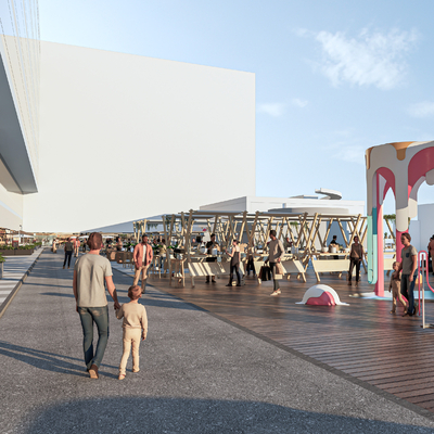  商业街 商业外摆su模型 