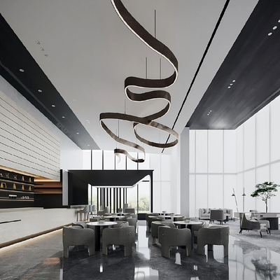  高级灰售楼处 销售中心su模型 