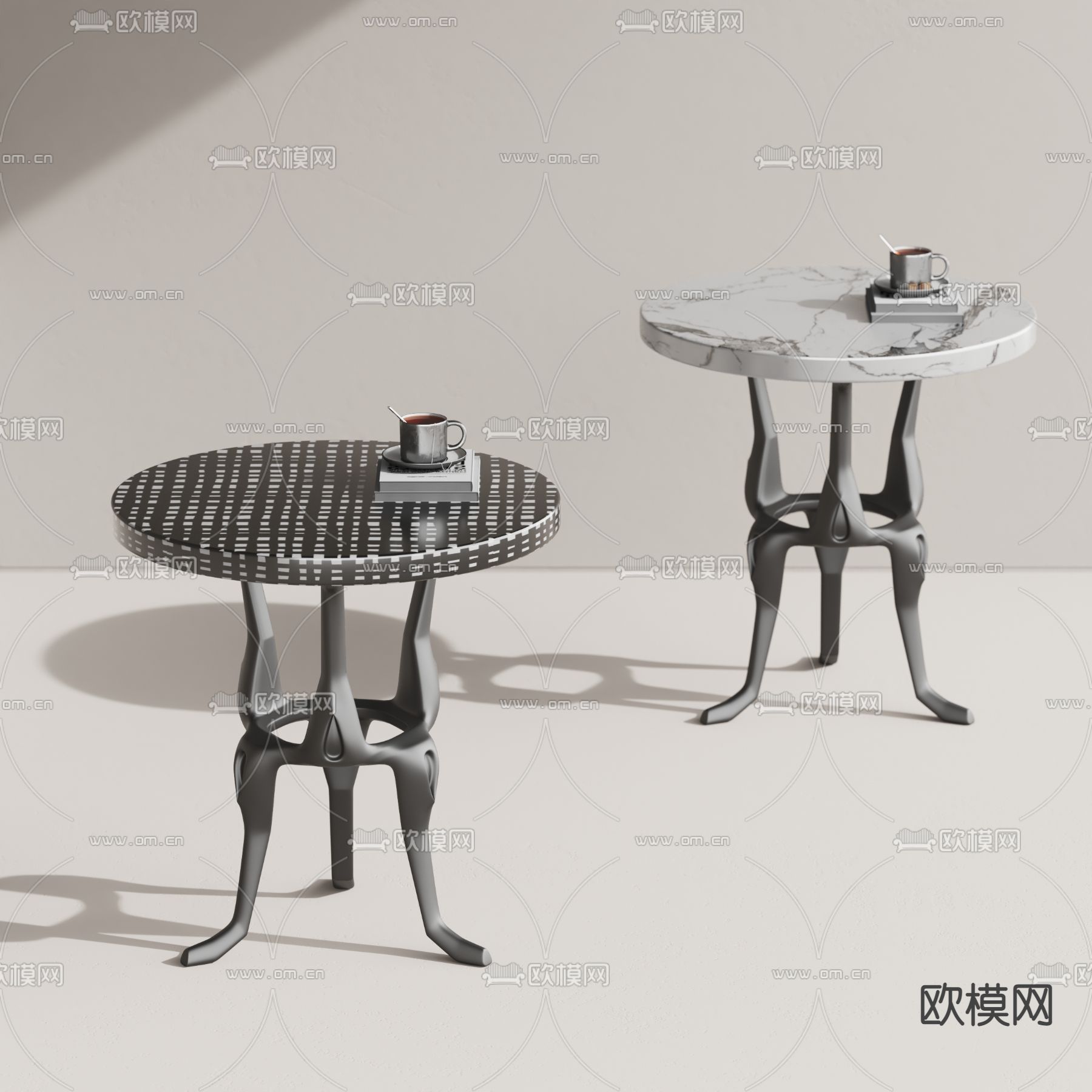 后现代圆几 角几su模型