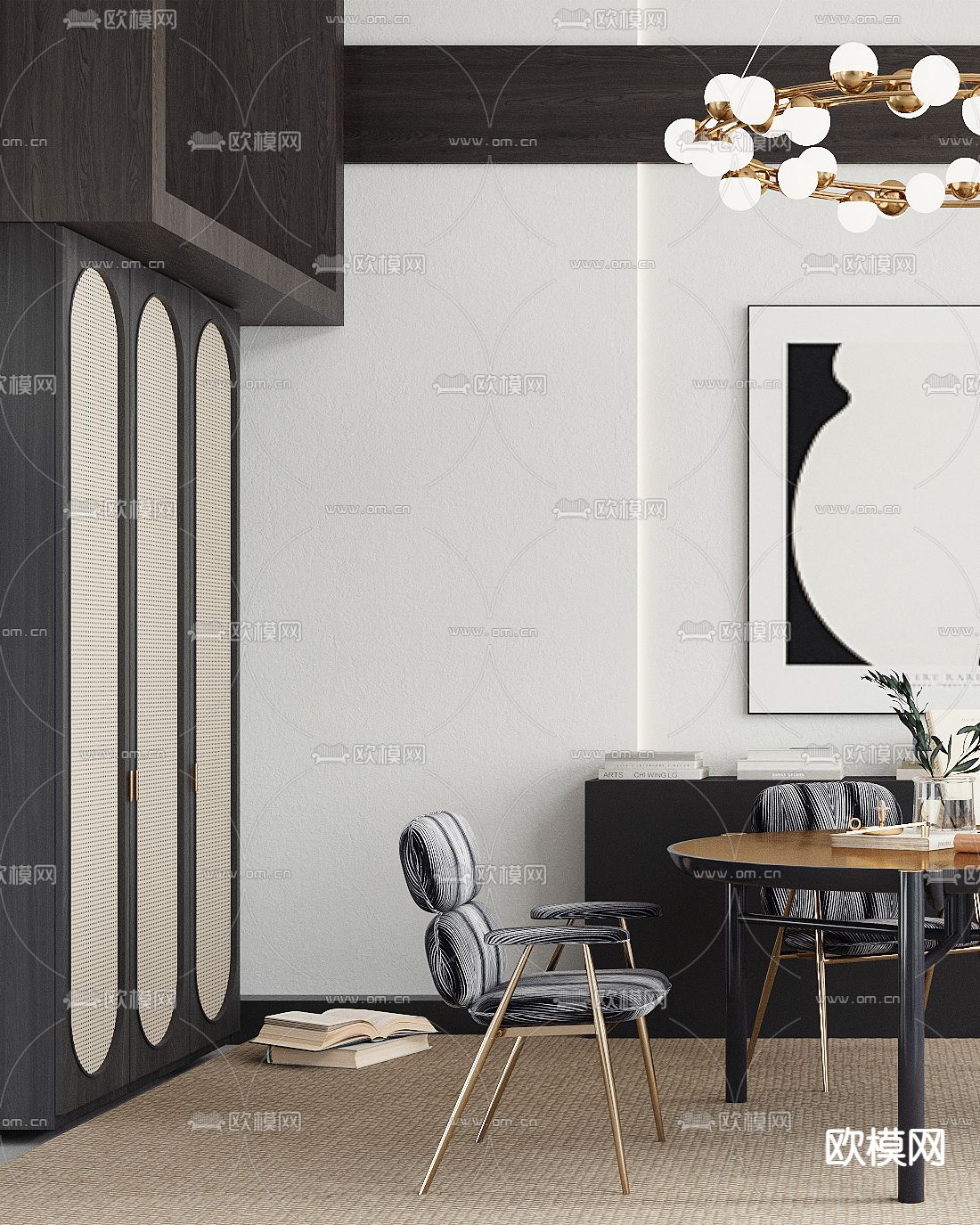 后现代餐厅su模型下载（渲染图2）