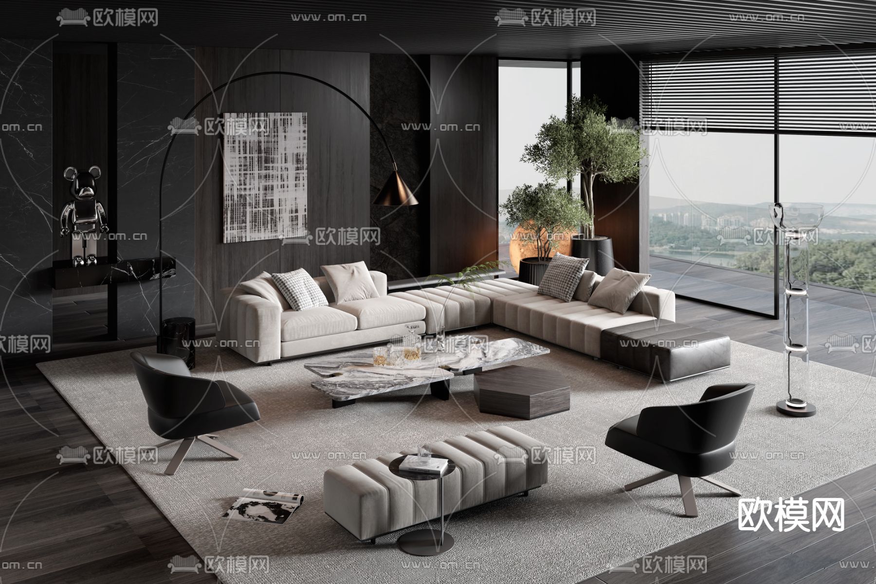 Minotti 组合沙发3d模型下载_ID13057144_3dmax免费模型-欧模网