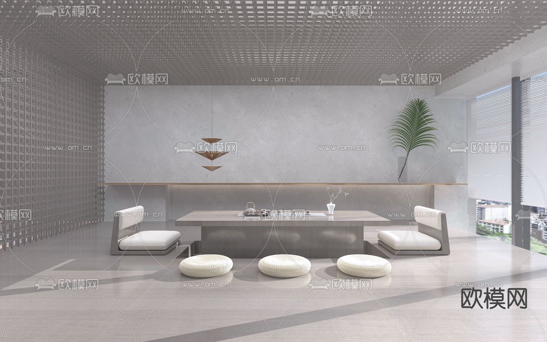 公司休息区免费3d模型下载（渲染图3）