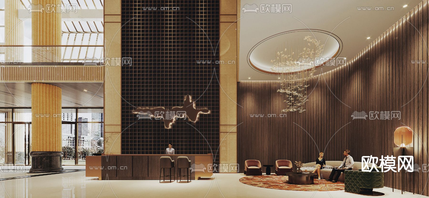 现代酒店大堂3d模型