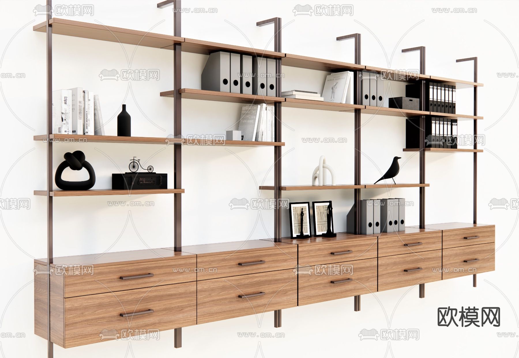 书架 陈列柜su模型下载（渲染图1）
