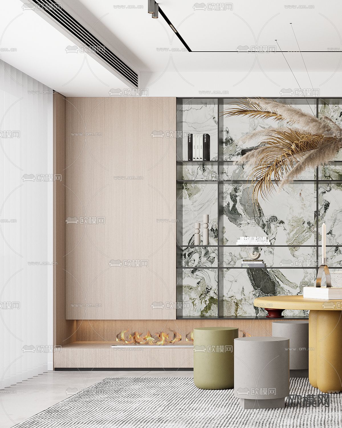 美式餐厅su模型下载（渲染图2）