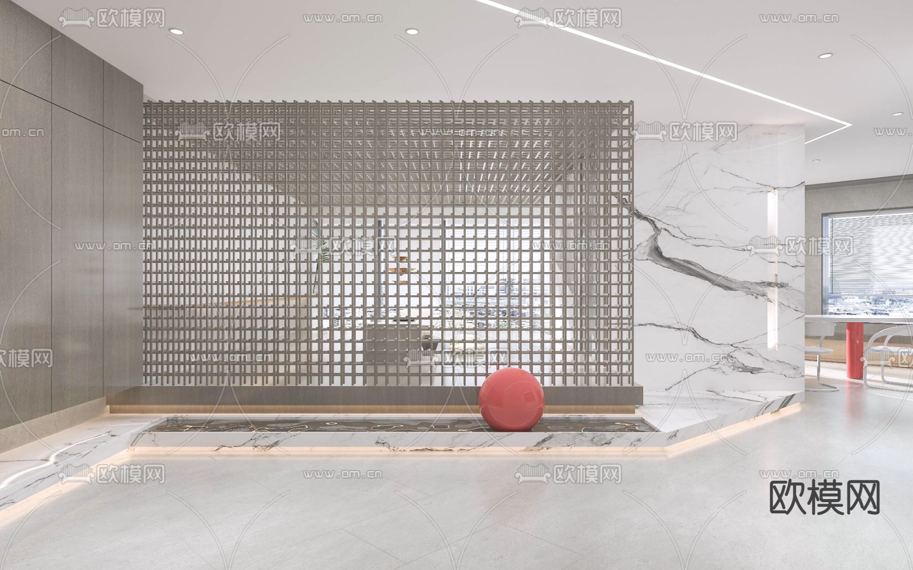 公司休息区免费3d模型下载（渲染图2）