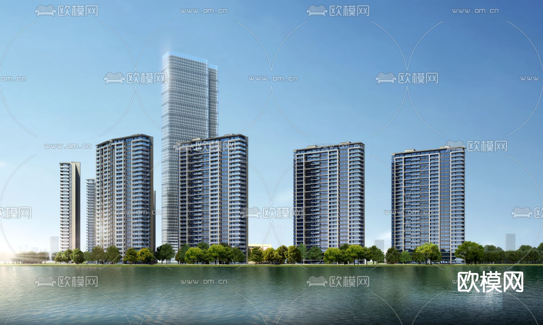 沿河住宅 建筑外观3d模型