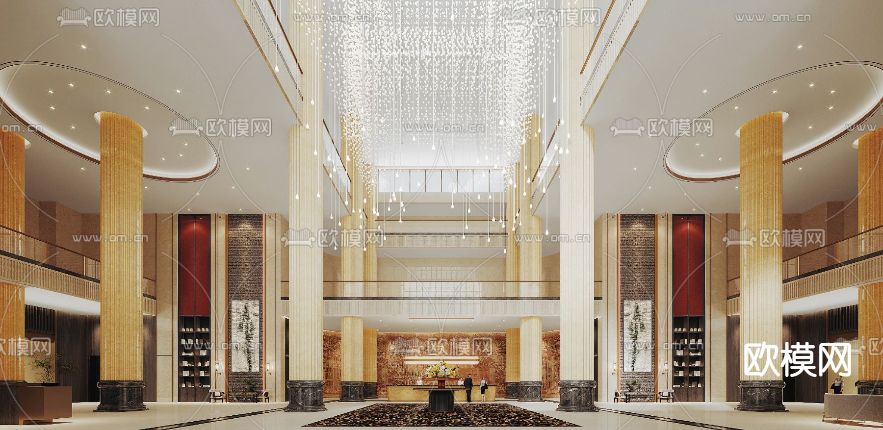 现代酒店大堂3d模型