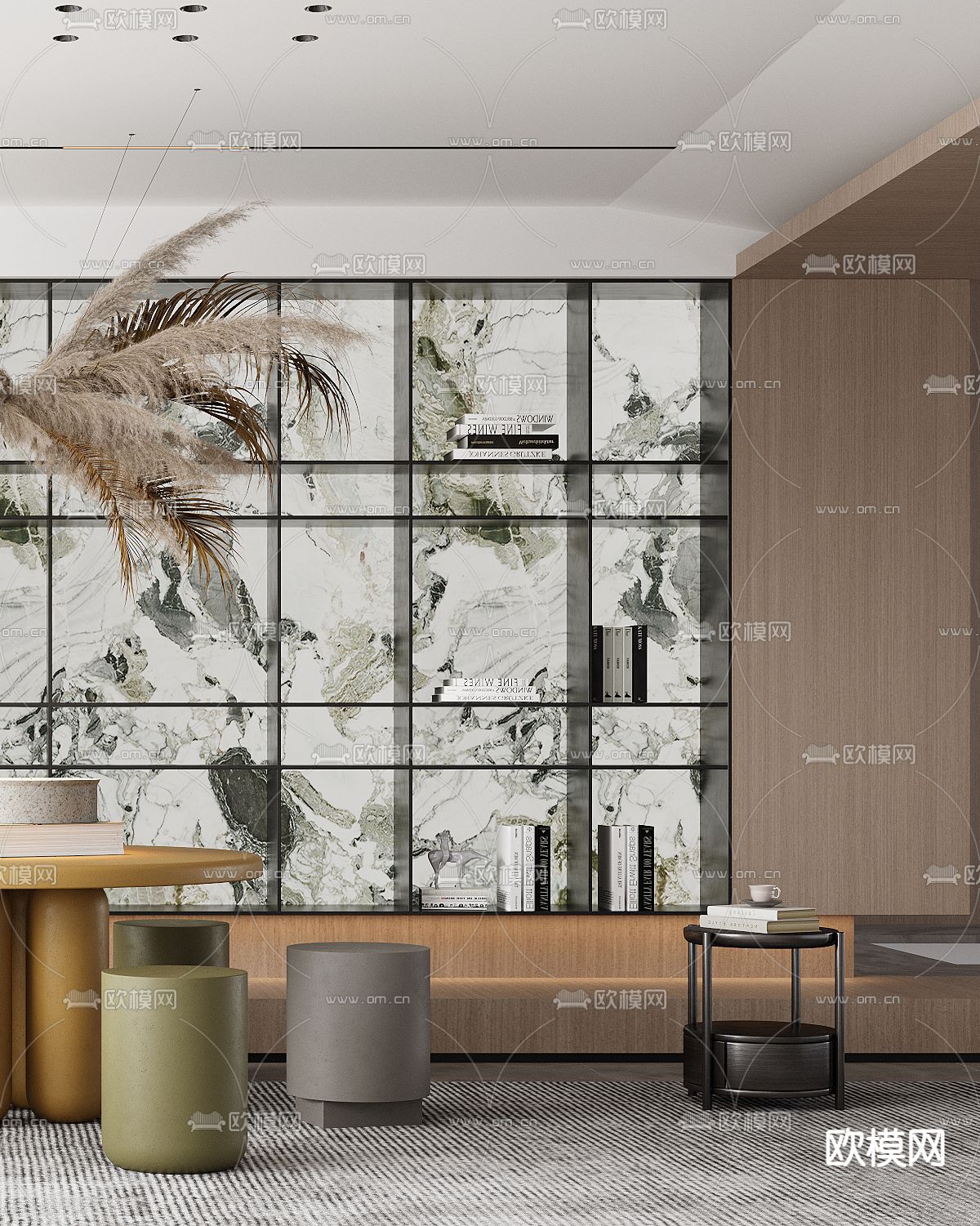 美式餐厅su模型下载（渲染图3）