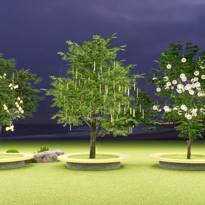  许愿树 景观树 祈福树 大树su模型 