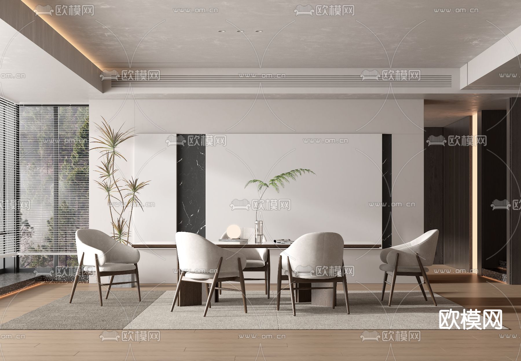 现代餐厅3d模型下载_ID13056410_3dmax免费模型-欧模网
