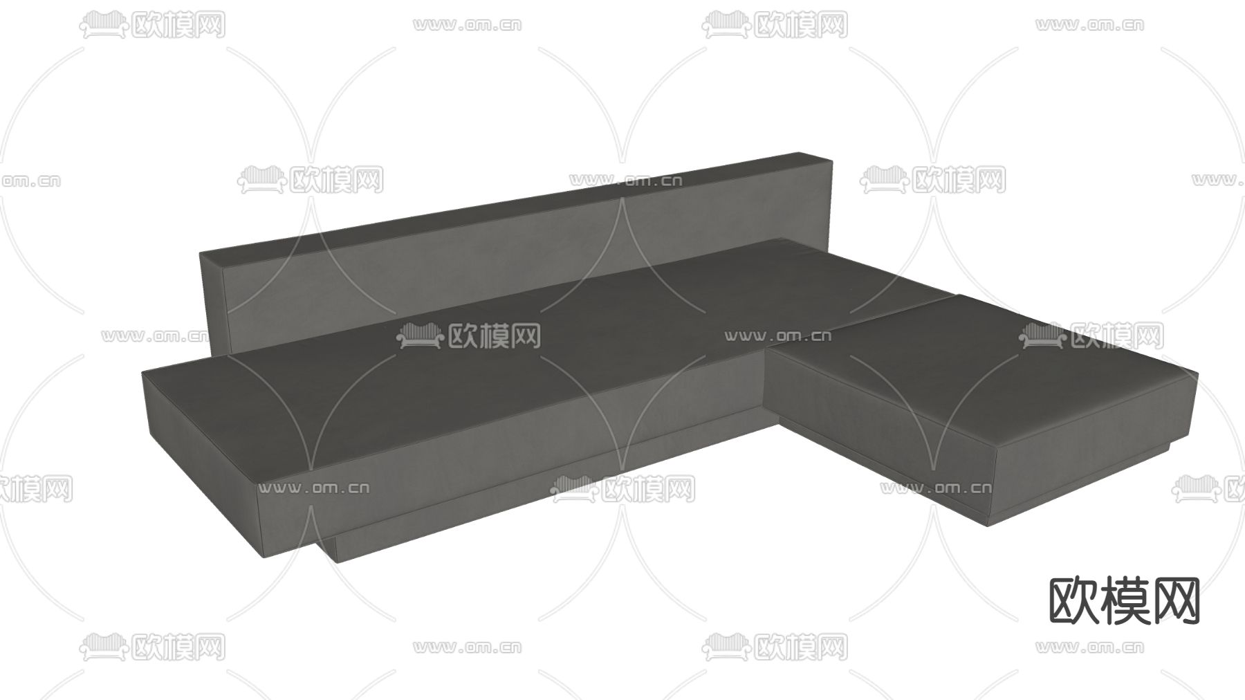 现代转角沙发su模型