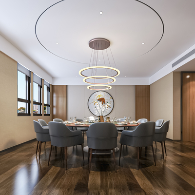  中餐厅包间 包房 包厢su模型 