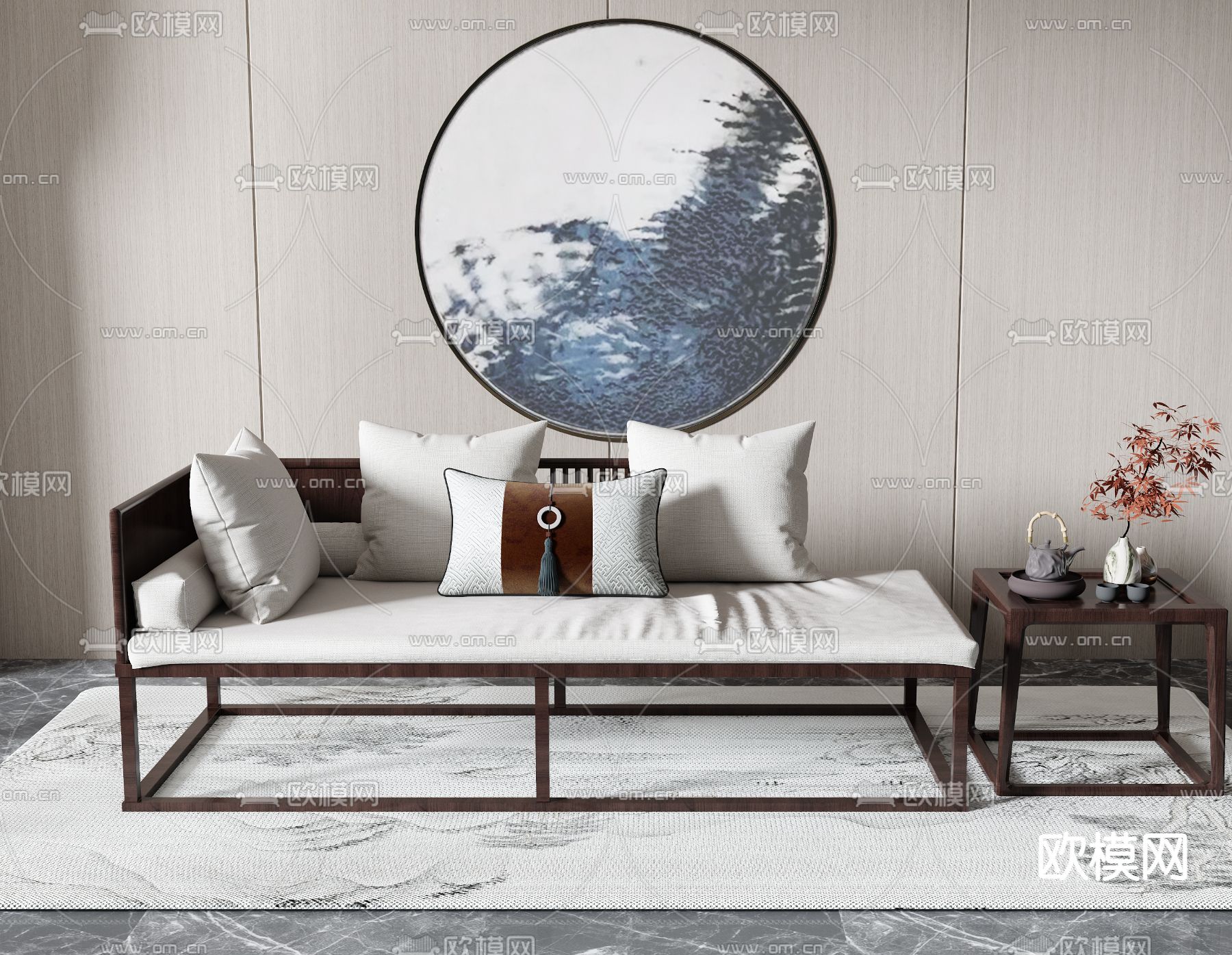 新中式椅子 贵妃椅3d模型下载