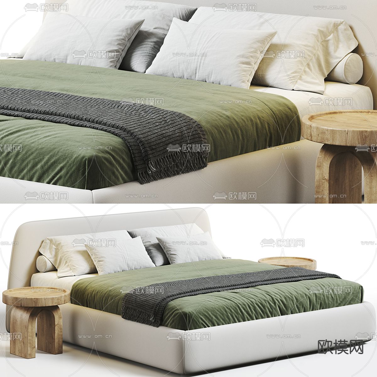 poliform双人床3d模型下载（渲染图1）