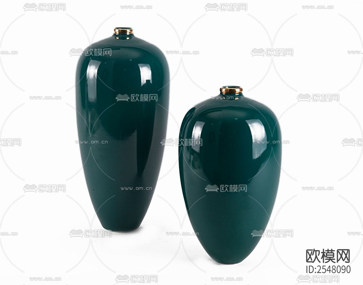 高温色釉花瓶下载（渲染图2）