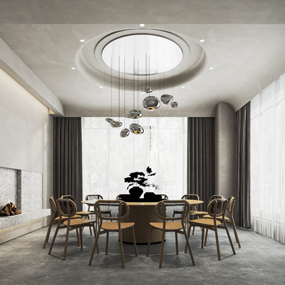  中餐厅包间 包房 包厢su模型 