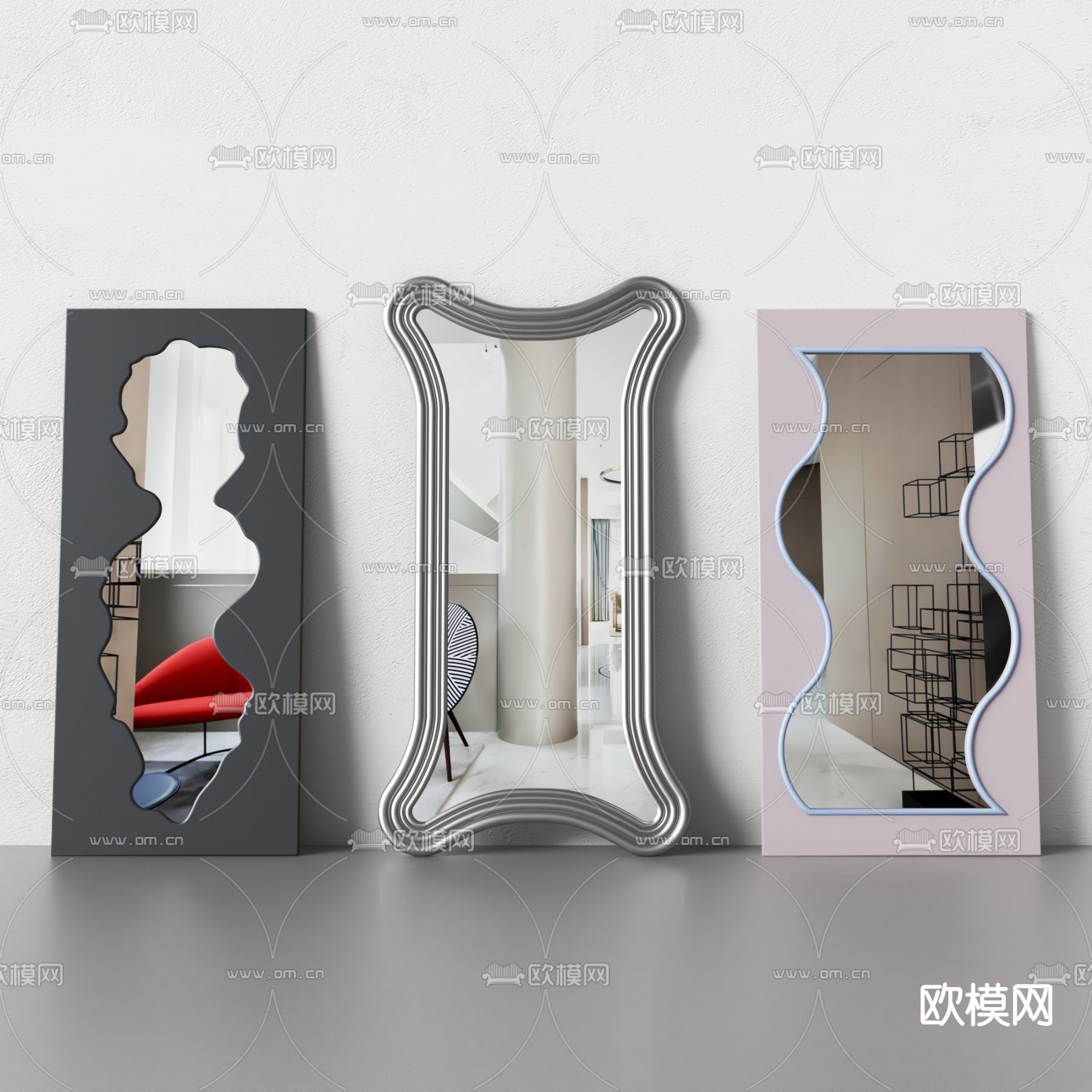 镜子 全身镜 穿衣镜 落地镜3d模型下载