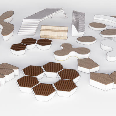  公共座椅 景观座椅su模型 