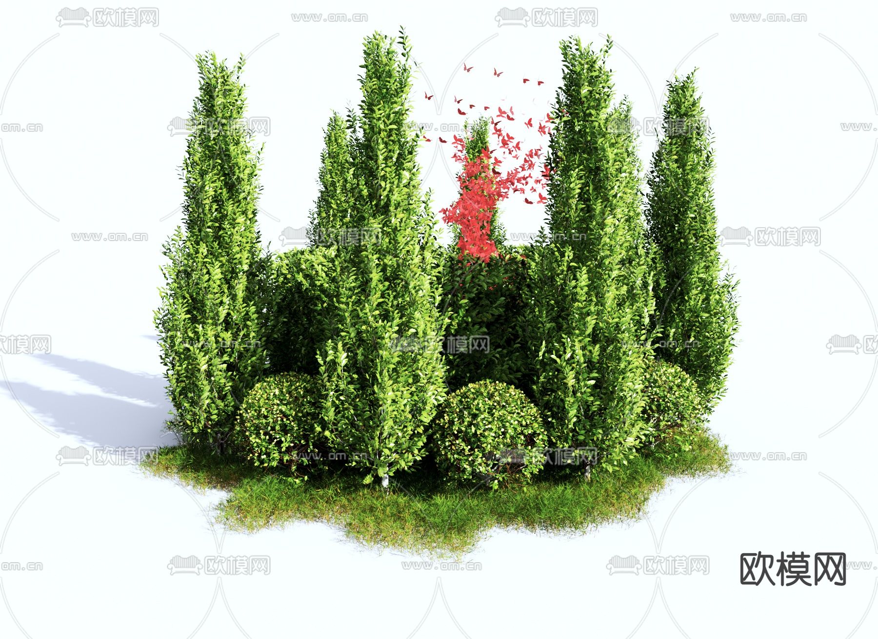 灌木丛 植物堆 景观树3d模型下载