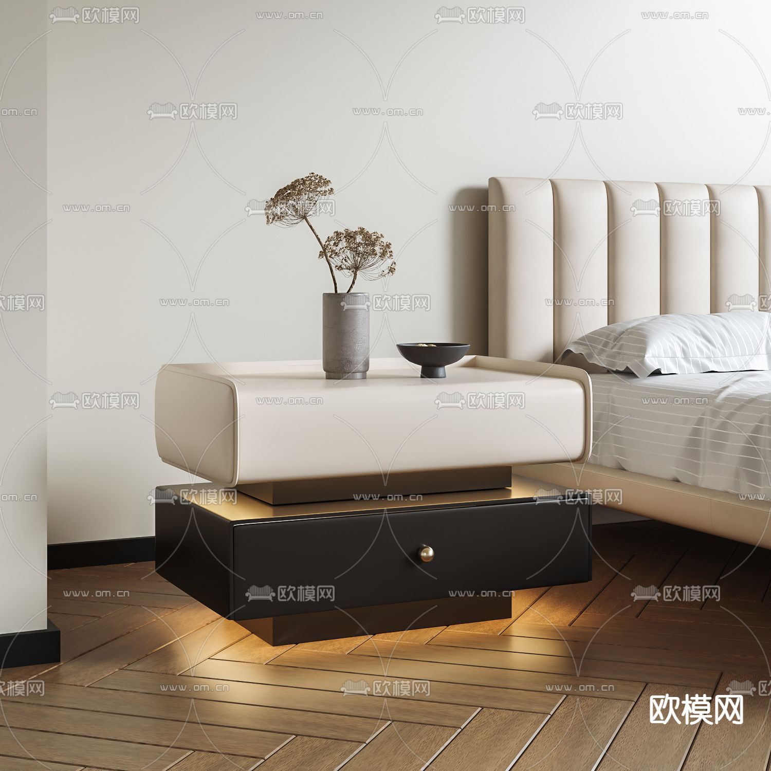 现代床头柜3d模型