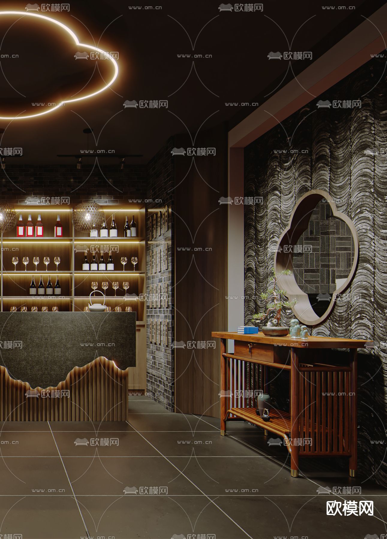 中餐厅3d模型下载（渲染图3）