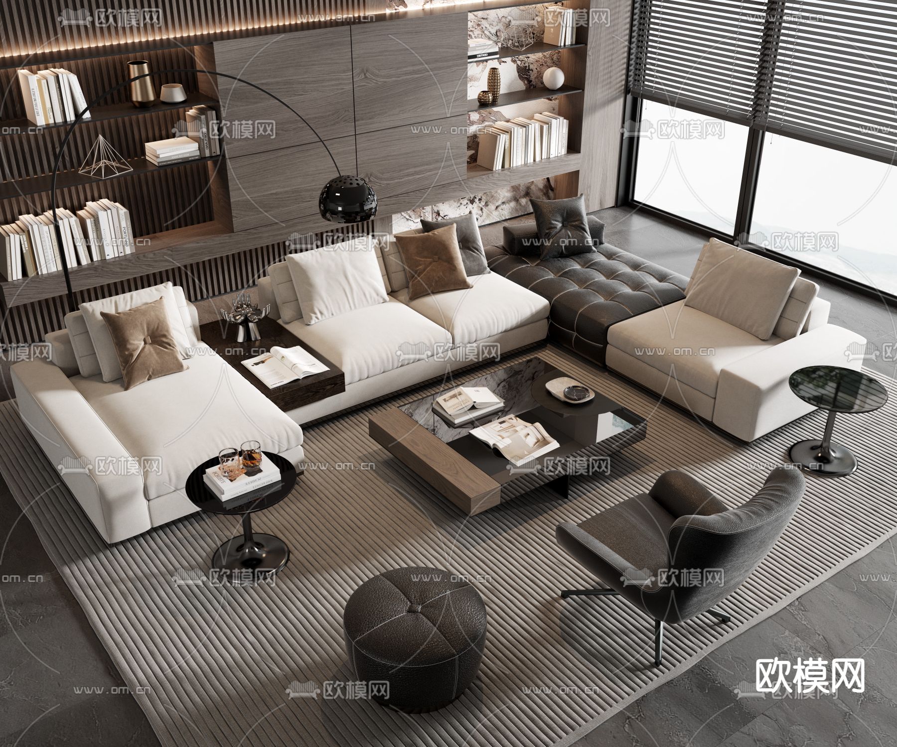 现代组合沙发3d模型下载