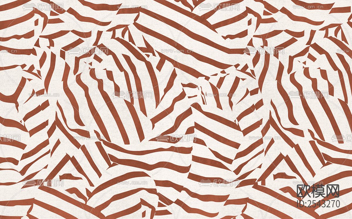 黑白 线条 斑马 壁画下载（渲染图5）