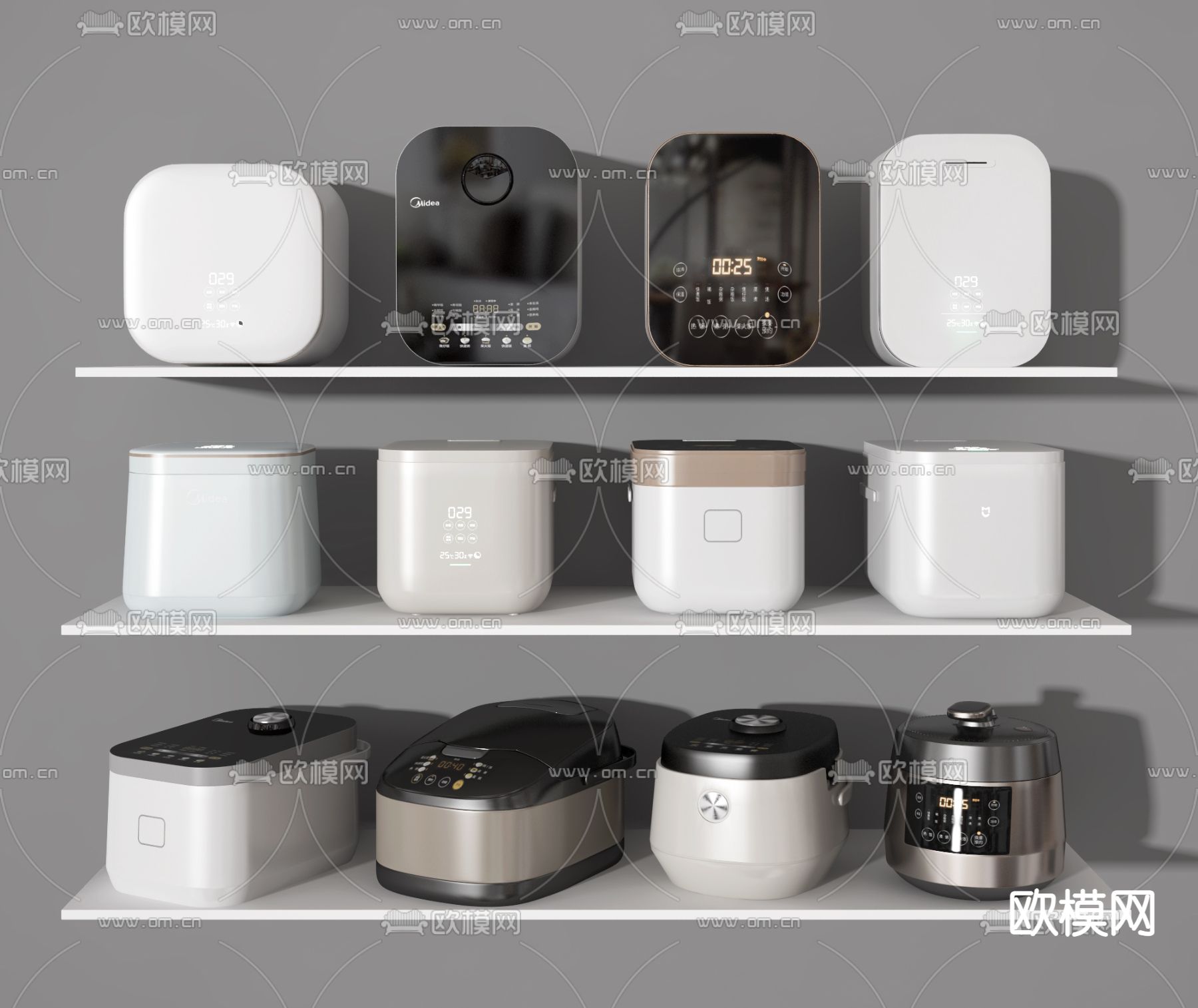 电饭煲su模型下载（渲染图1）