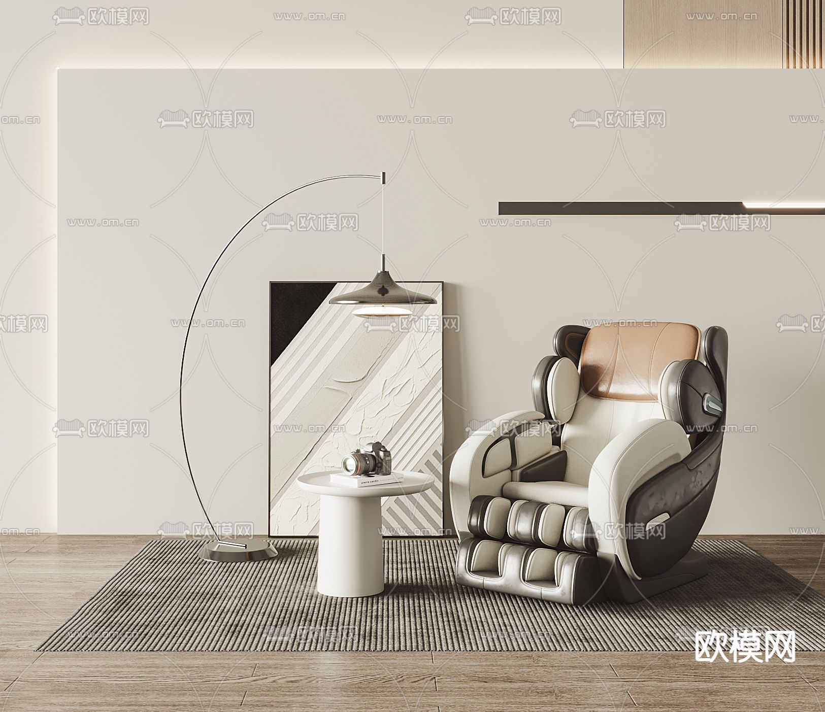 现代按摩椅su模型下载（渲染图1）