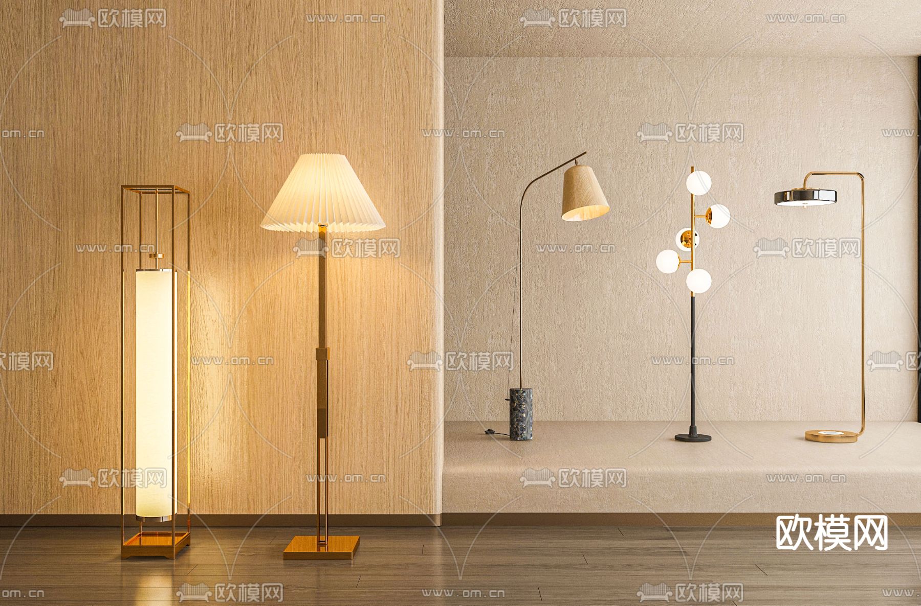 侘寂风落地灯su模型下载