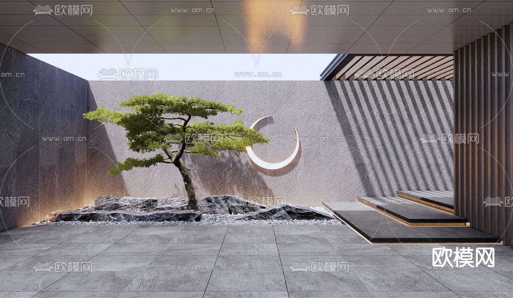 松树造景 室内造景su模型下载_ID13056399_sketchup模型下载-欧模网