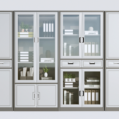  新中式文件柜 档案柜 办公柜su模型 