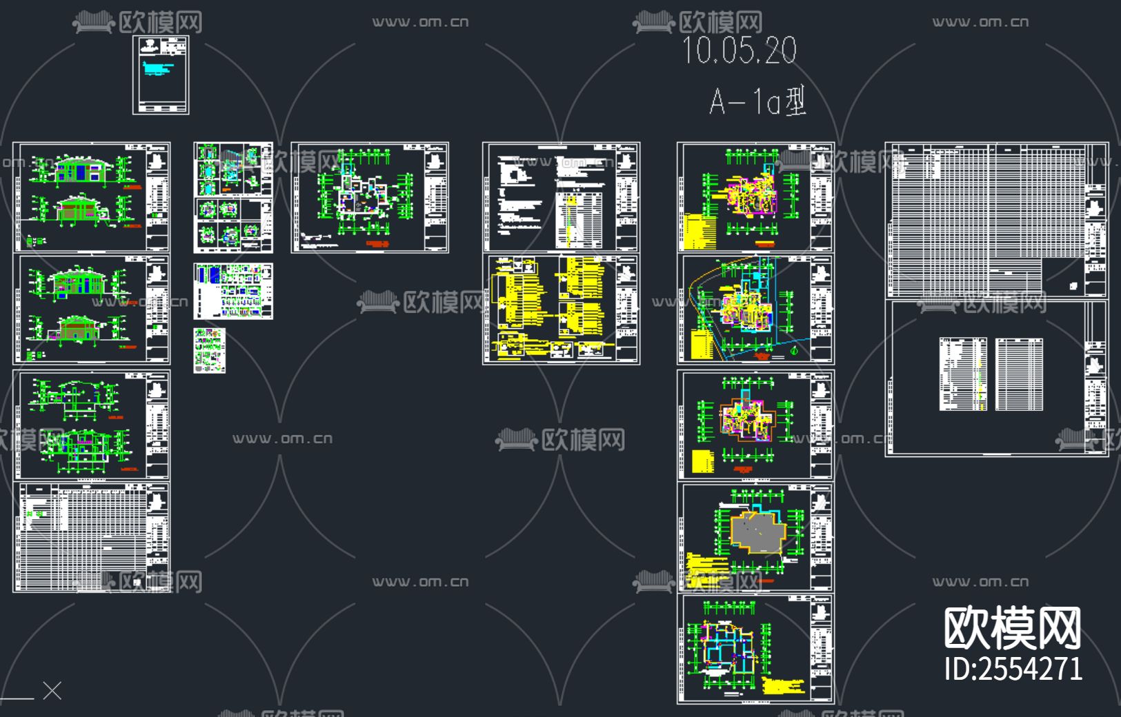 五套别墅建筑结构水暖电CAD施工图下载（渲染图7）