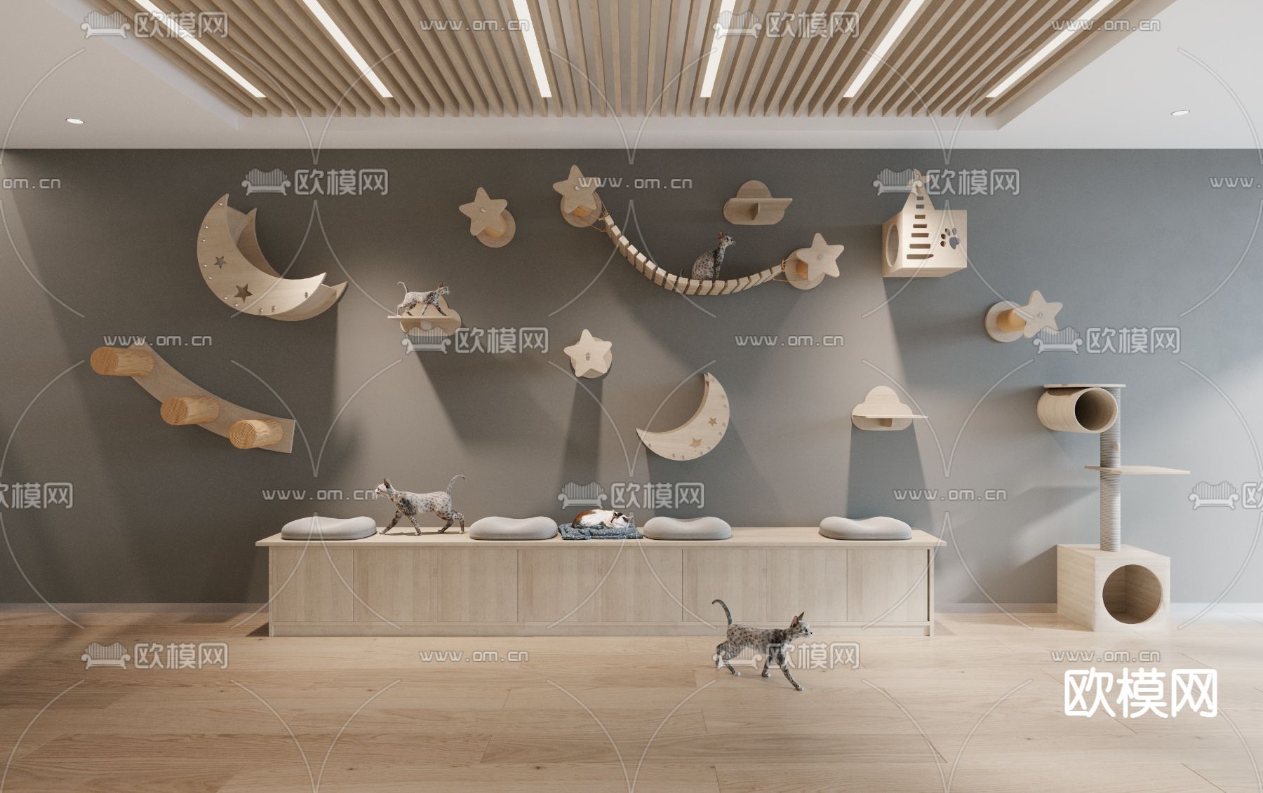猫爬架3d模型下载（渲染图1）