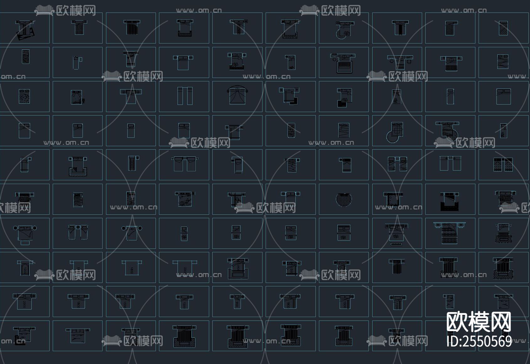 1000款床具CAD施工图下载（渲染图6）