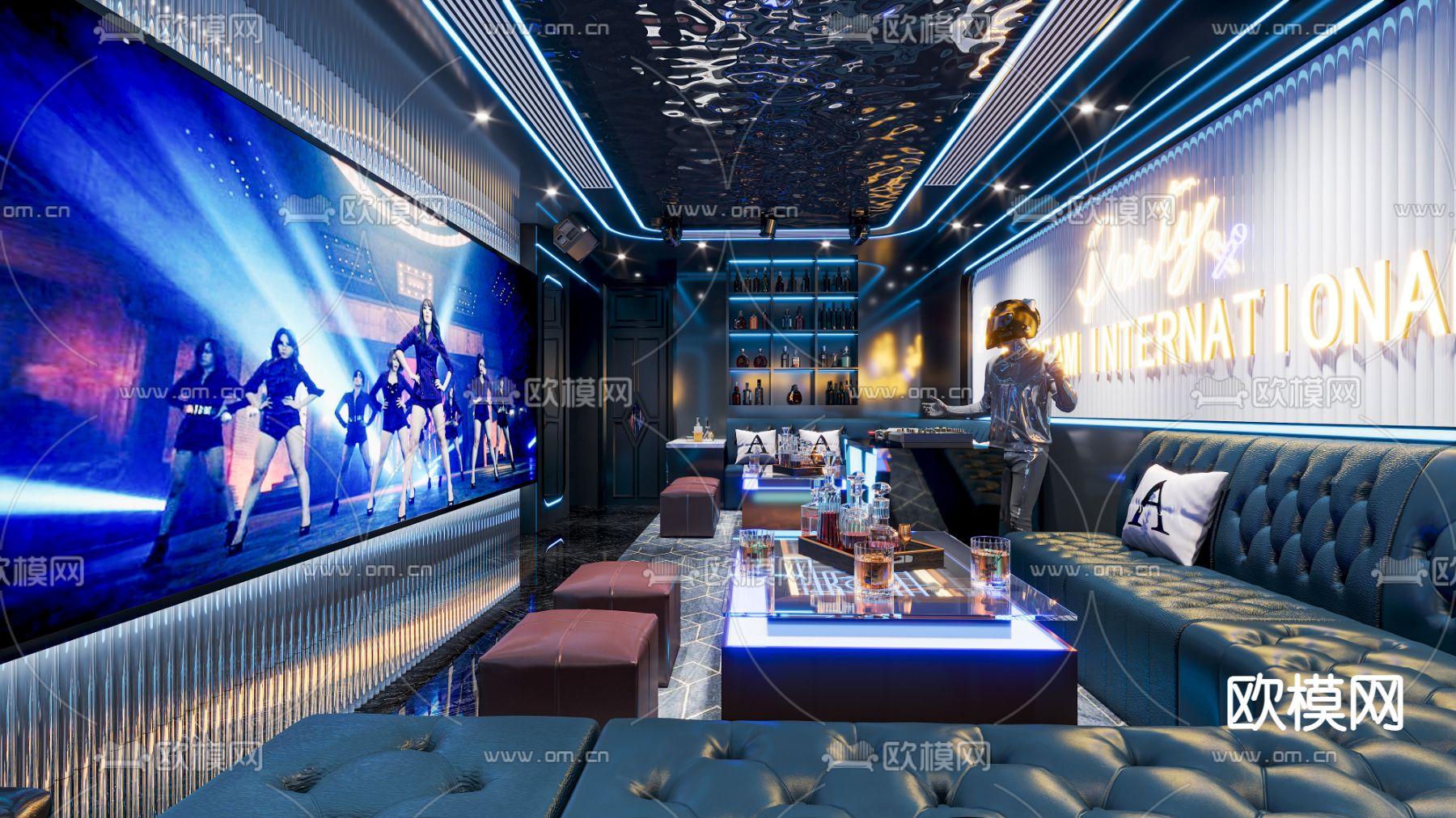 KTV 包房 酒吧 夜总会3d模型下载（渲染图1）