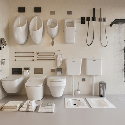  马桶 蹲便器 坐便器 小便斗su模型 