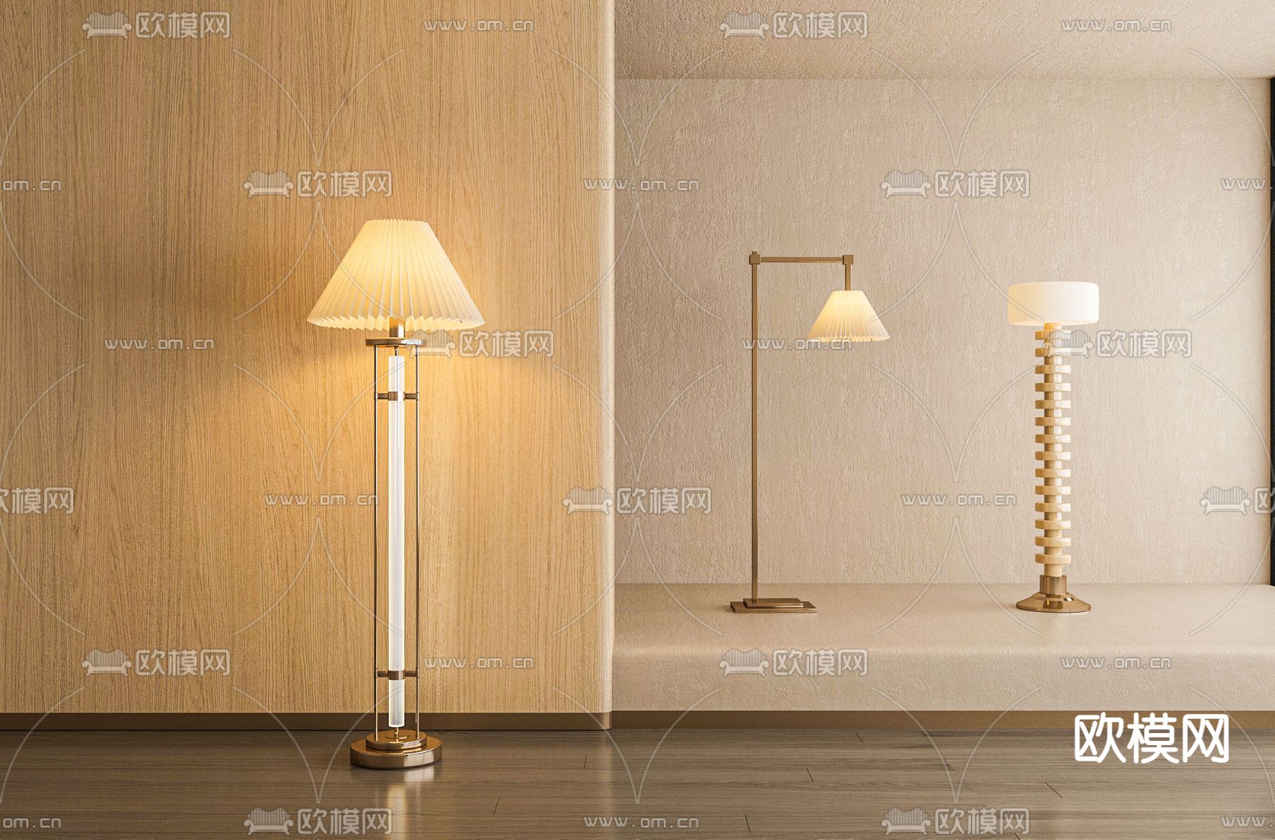 现代落地灯su模型下载
