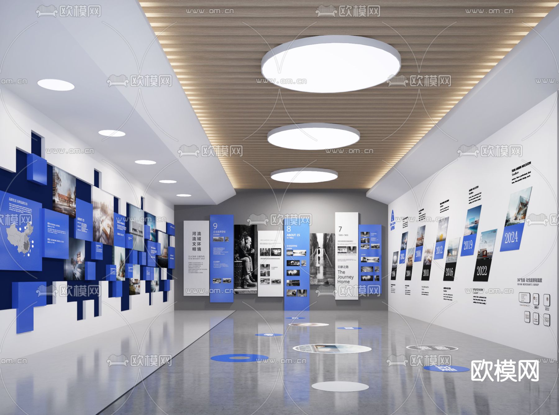 企业展厅3d模型下载_ID14002793_3dmax免费模型-欧模网